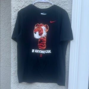 Nike Tiger Woods 'If Anyone Can' Black Short Sleeve Tshirt Men's Size L
